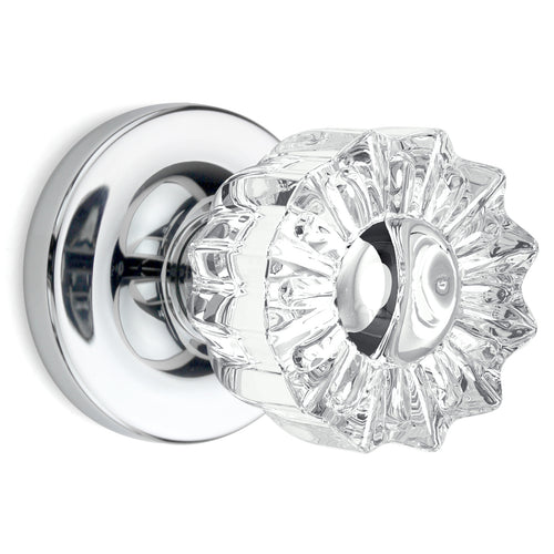 Tulip Fluted Crystal Polished Chrome Door Knobs