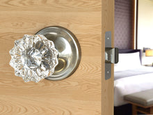 Load image into Gallery viewer, Tulip Fluted Crystal Satin Nickel Door Knobs