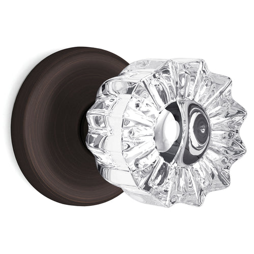 Tulip Fluted Crystal Venetian Bronze Door Knobs