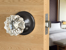 Load image into Gallery viewer, Tulip Fluted Crystal Dark Grey Door Knobs