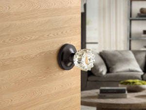 Tulip Fluted Crystal Dark Grey Door Knobs