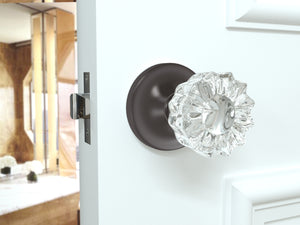 Tulip Fluted Crystal Dark Grey Door Knobs