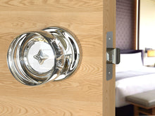 Load image into Gallery viewer, Round Crystal Polished Chrome Door Knobs