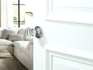 Round Crystal Polished Chrome Door Knobs