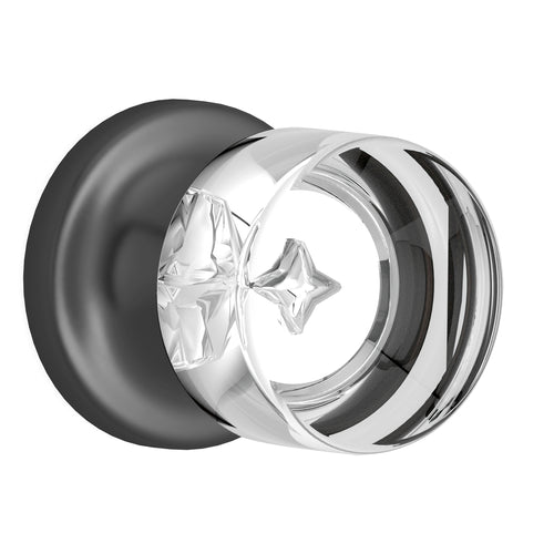 Round Crystal Dark Grey Door Knobs