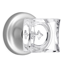 Load image into Gallery viewer, Square Crystal Matte Chrome Door Knobs