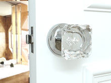 Load image into Gallery viewer, Princess Square Crystal Polished Chrome Door Knobs