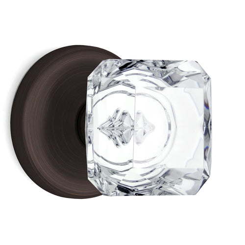 Princess Square Crystal Venetian Bronze Door Knobs