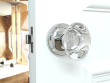 Load image into Gallery viewer, Oval Egg Crystal Polished Chrome Door Knobs